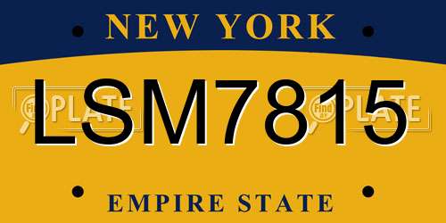 LSM7815 New York License Plate