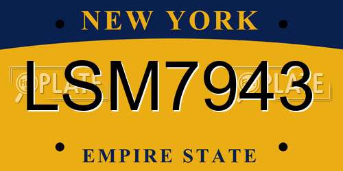 LSM7943 New York License Plate