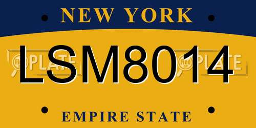 LSM8014 New York License Plate