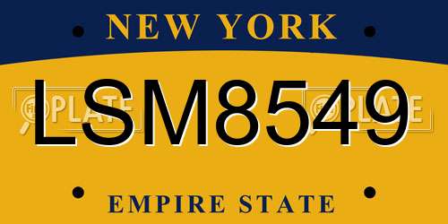LSM8549 New York License Plate