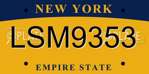 LSM9353 New York License Plate