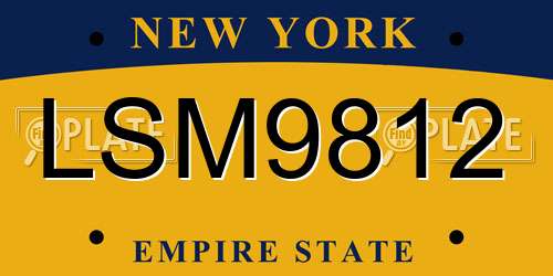 LSM9812 New York License Plate