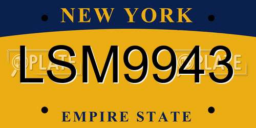 LSM9943 New York License Plate