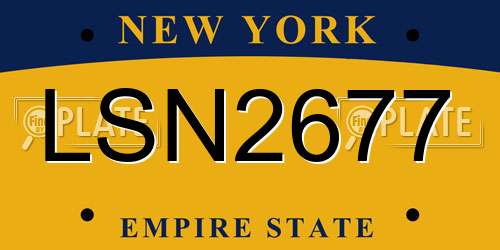 LSN2677 New York License Plate