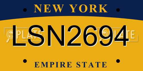 LSN2694 New York License Plate