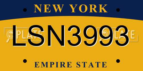 LSN3993 New York License Plate