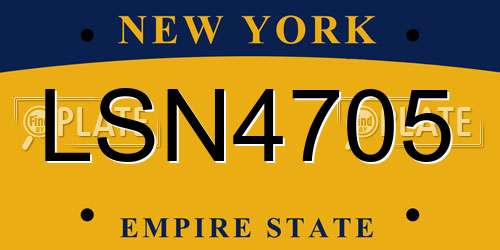 LSN4705 New York License Plate