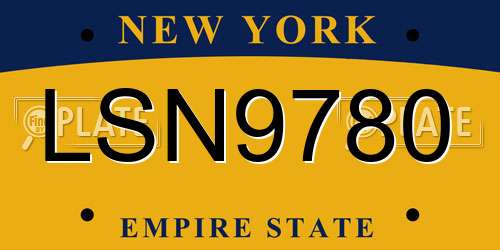 LSN9780 New York License Plate