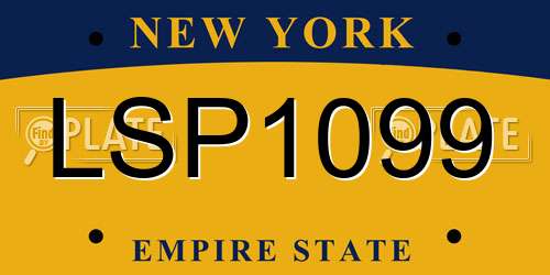LSP1099 New York License Plate