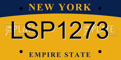 LSP1273 New York License Plate