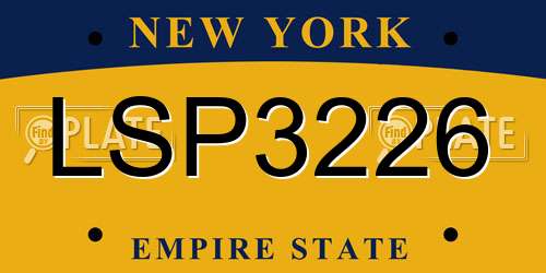 LSP3226 New York License Plate