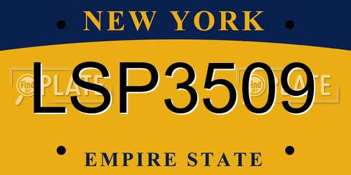LSP3509 New York License Plate