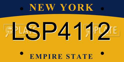 LSP4112 New York License Plate