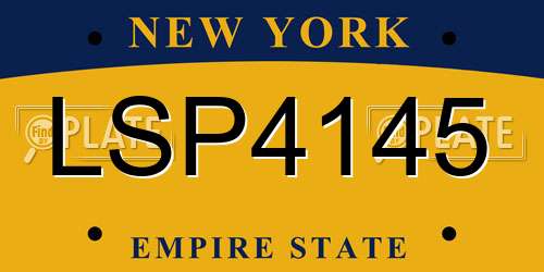 LSP4145 New York License Plate