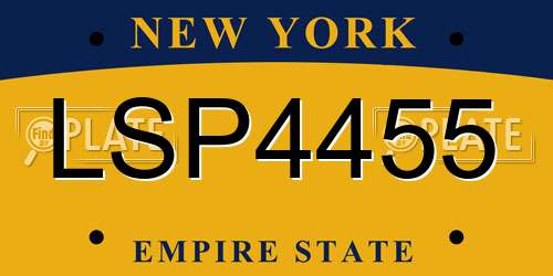 LSP4455 New York License Plate