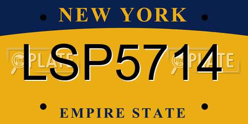 LSP5714 New York License Plate