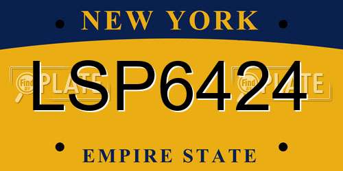 LSP6424 New York License Plate