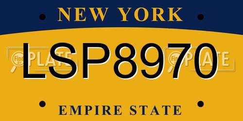 LSP8970 New York License Plate