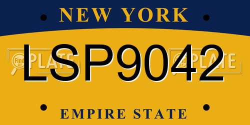 LSP9042 New York License Plate