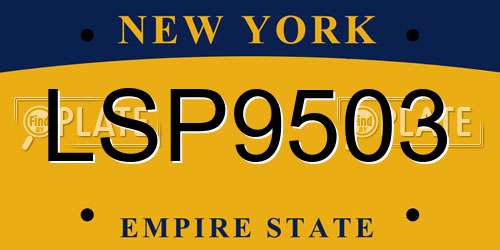 LSP9503 New York License Plate
