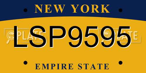LSP9595 New York License Plate