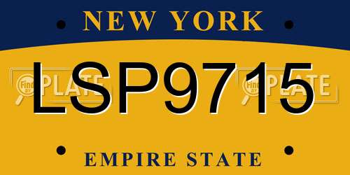 LSP9715 New York License Plate