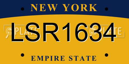 LSR1634 New York License Plate