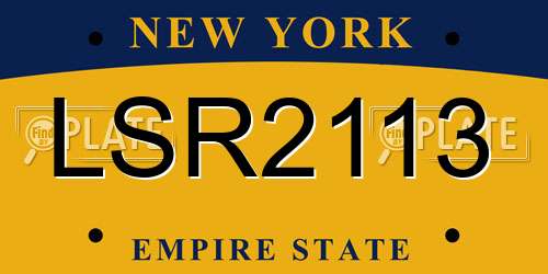 LSR2113 New York License Plate