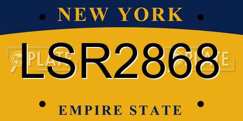 LSR2868 New York License Plate