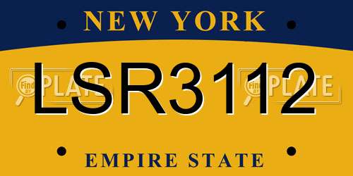 LSR3112 New York License Plate