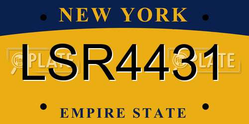 LSR4431 New York License Plate