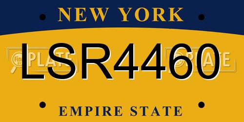 LSR4460 New York License Plate
