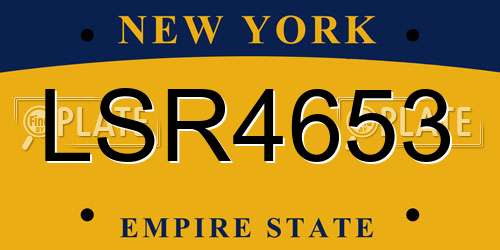 LSR4653 New York License Plate
