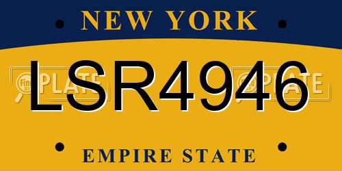 LSR4946 New York License Plate
