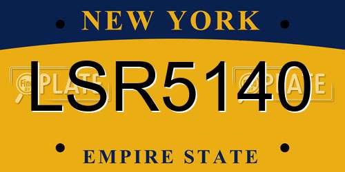 LSR5140 New York License Plate