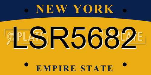 LSR5682 New York License Plate