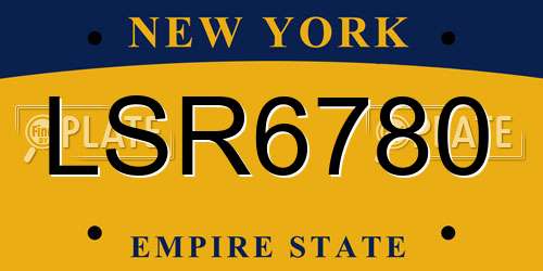 LSR6780 New York License Plate