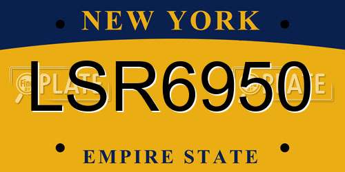 LSR6950 New York License Plate