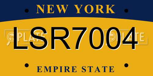 LSR7004 New York License Plate