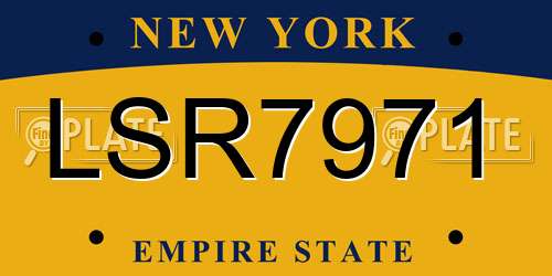 LSR7971 New York License Plate