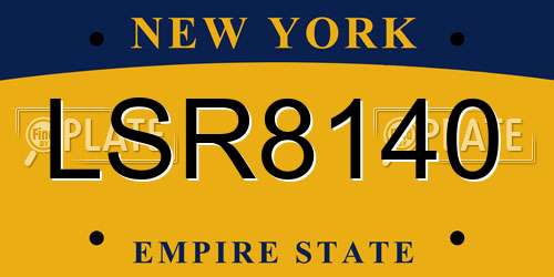 LSR8140 New York License Plate
