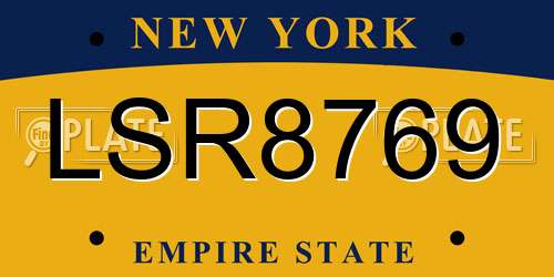 LSR8769 New York License Plate