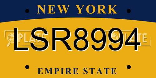 LSR8994 New York License Plate