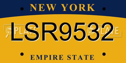 LSR9532 New York License Plate