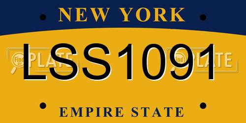 LSS1091 New York License Plate