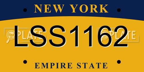LSS1162 New York License Plate