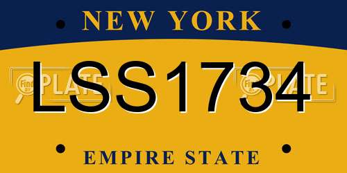 LSS1734 New York License Plate