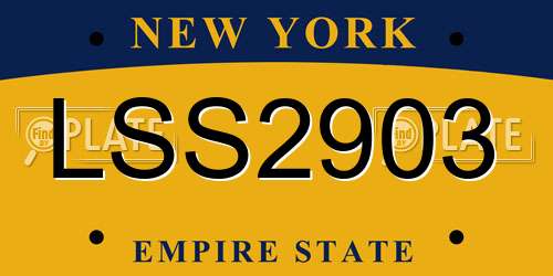 LSS2903 New York License Plate