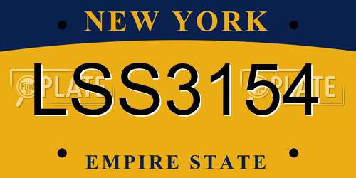 LSS3154 New York License Plate