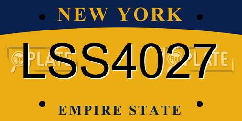LSS4027 New York License Plate
